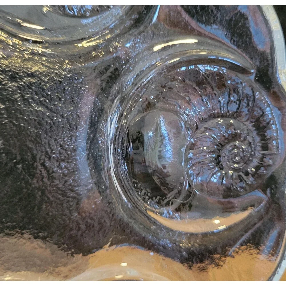 Toscany Clear Crystal Glass Escargot Plates - Set of 2 - 1950s